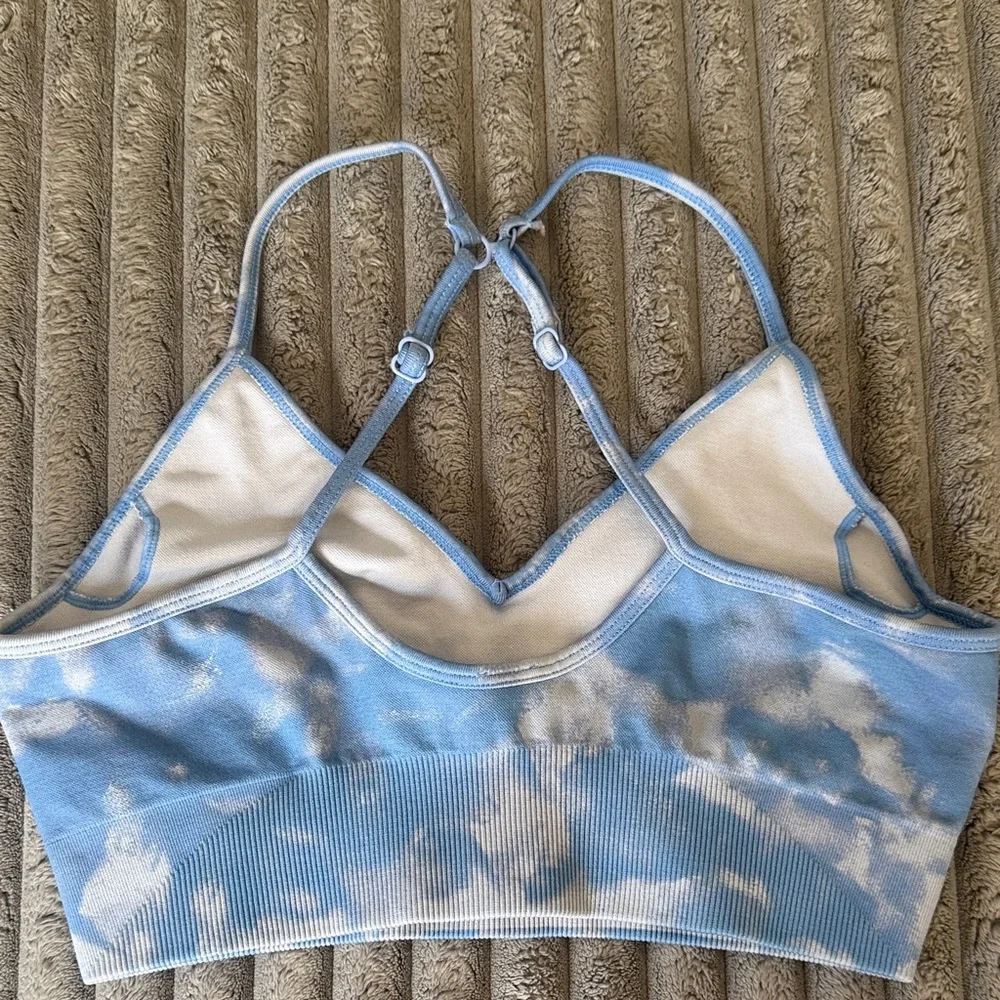 Darc Sport Big LA Blue Marble Everson Seamless Sports Bra - Picture 2 of 4